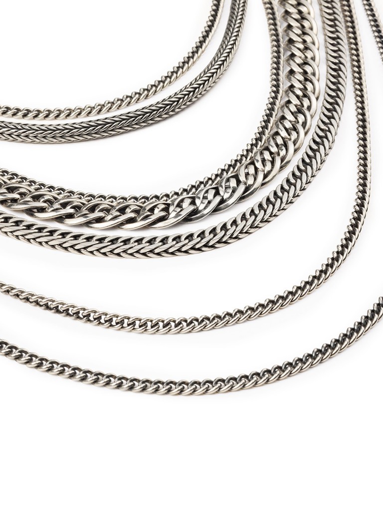 Buddha to Buddha  Nathalie Multi schakelketting van zilver