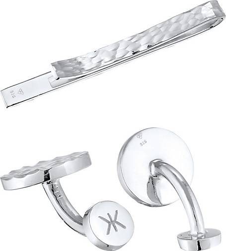 KUZZOI Schmuckset Manschettenknöpfe Krawattennadel Set 925 Silber