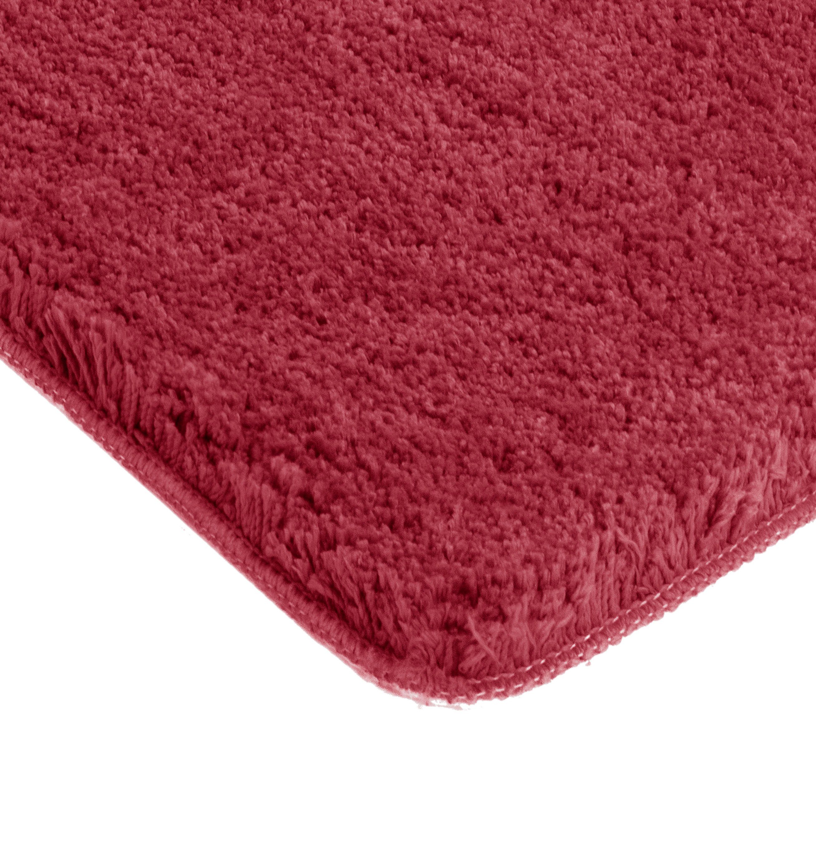 Badematte Sanremo my home, Höhe 30 mm, rutschhemmend beschichtet, fußbodenheizungsgeeignet, schnell trocknend, strapazierfähig, Polyester, rechteckig, Badteppich, unifarben, rechteckig, rund & als 3-tlg. Set erhältlich