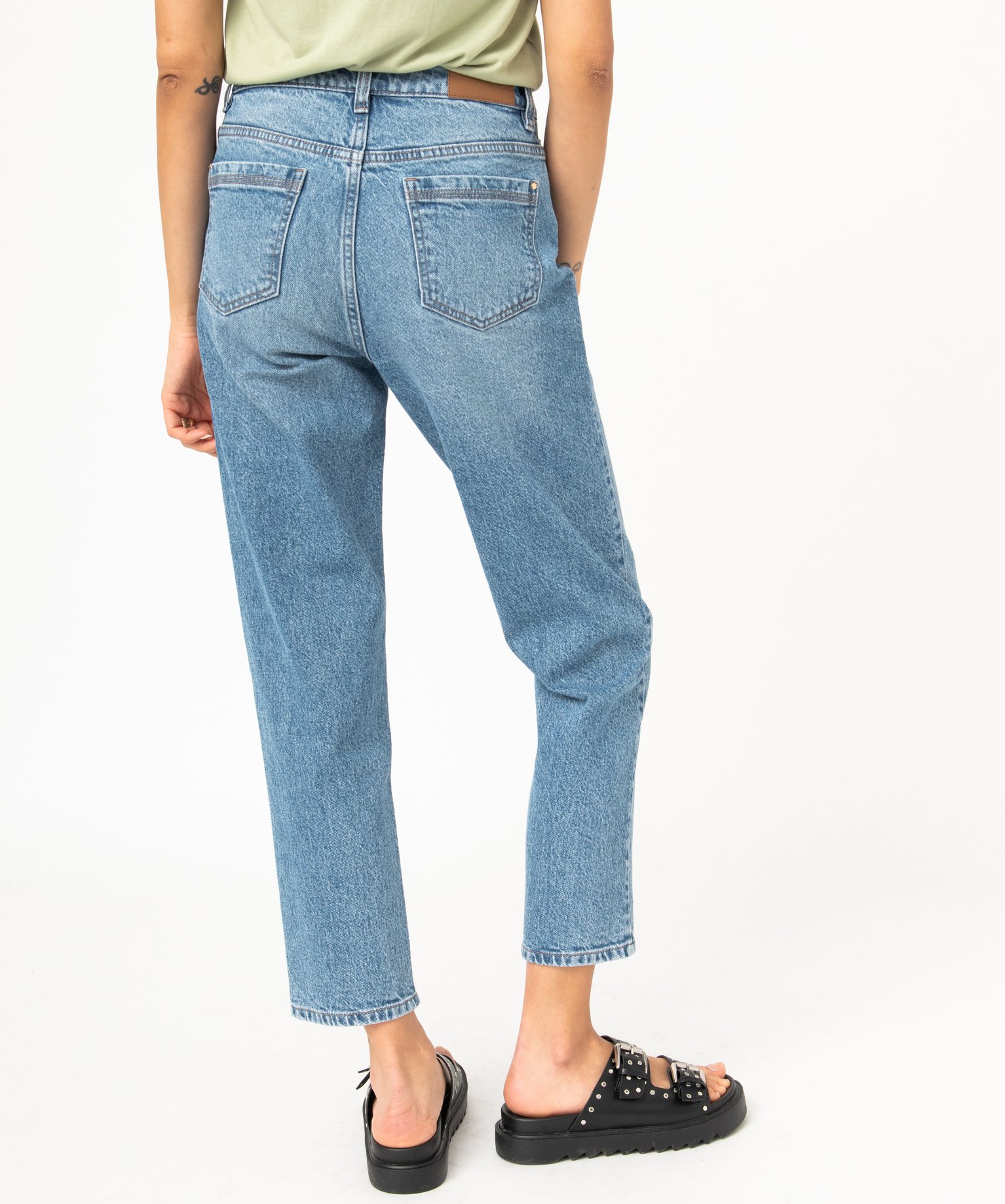 Jean Mom taille haute femme stone | GEMO