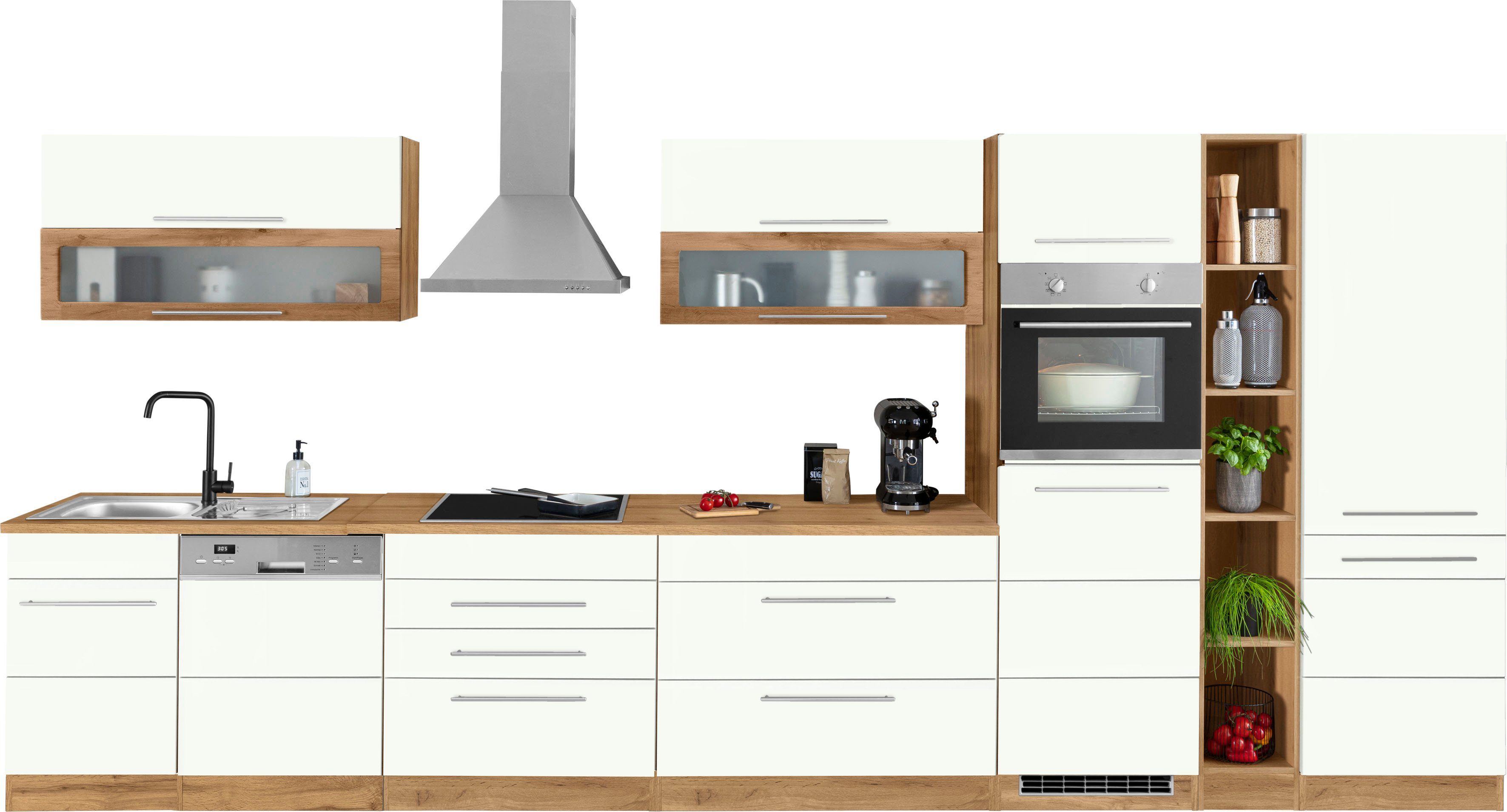 HELD MÖBEL Küchenzeile Wien, Breite 440 cm, wahlweise mit E-Geräten und Induktion