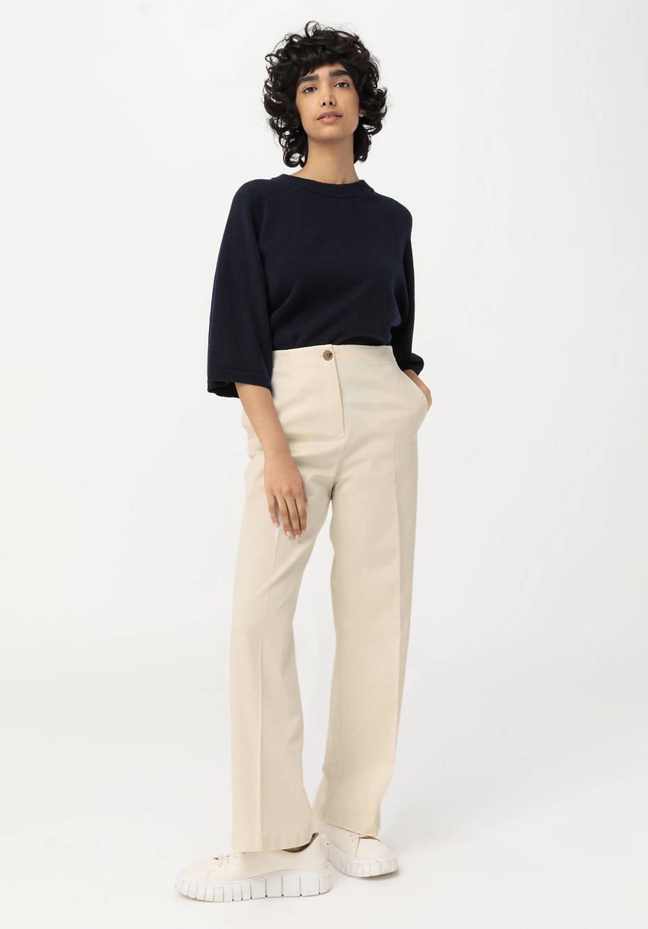 Hose Wide Leg aus Bio-Baumwolle mit Hanf