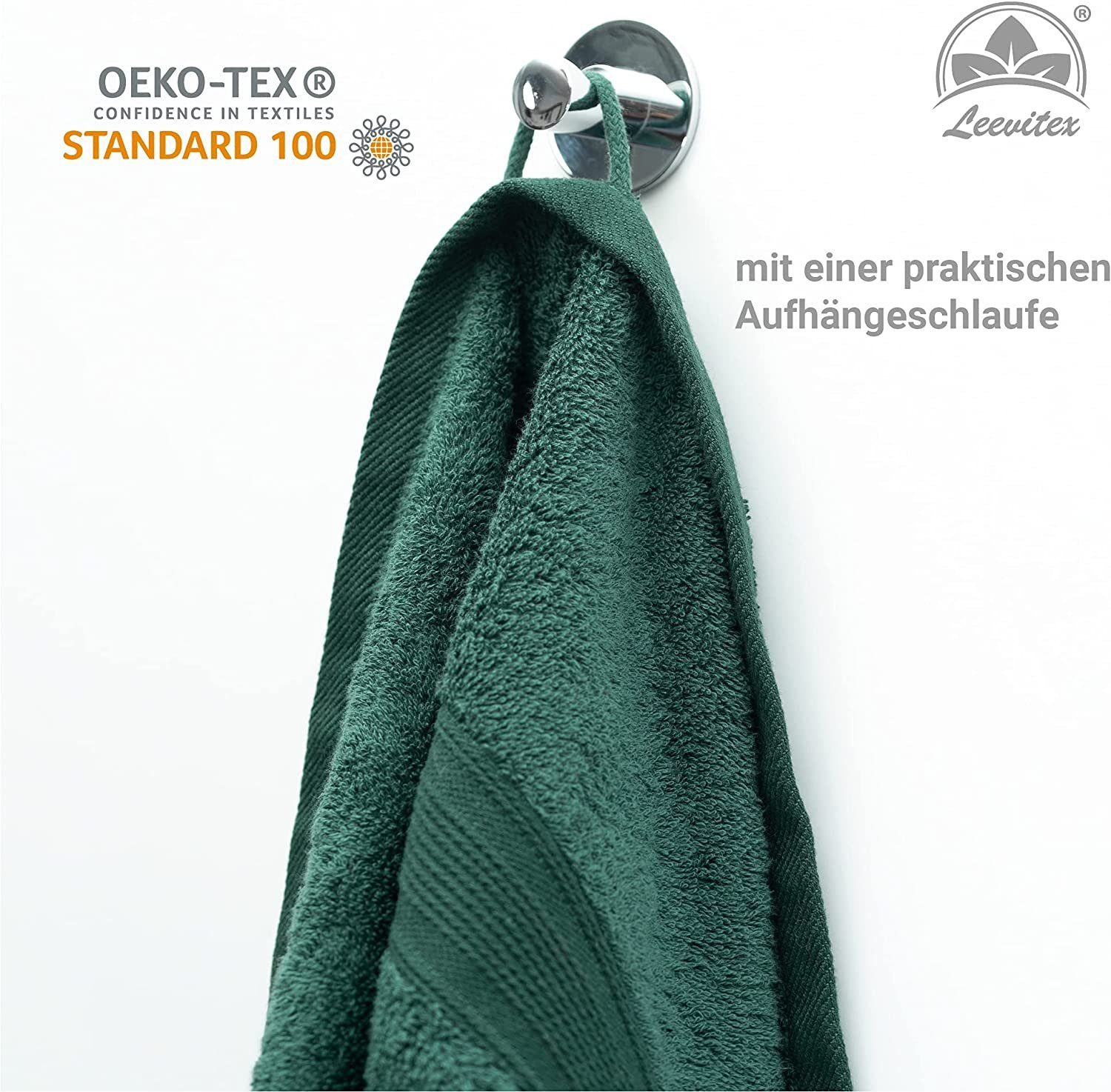leevitex® Handtuch Frottee 4er Set, 50 x 100 cm, hochwertig verarbeitet & fusselfrei