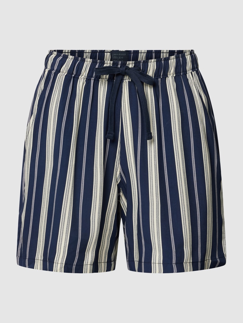 Pyjama-Shorts mit Streifenmuster in dunkelblau