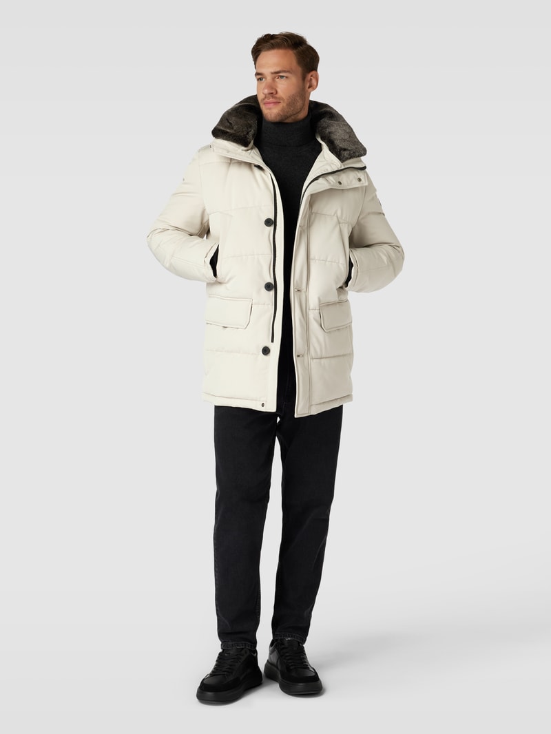 Parka mit Knopf- und Reißverschluss in kitt