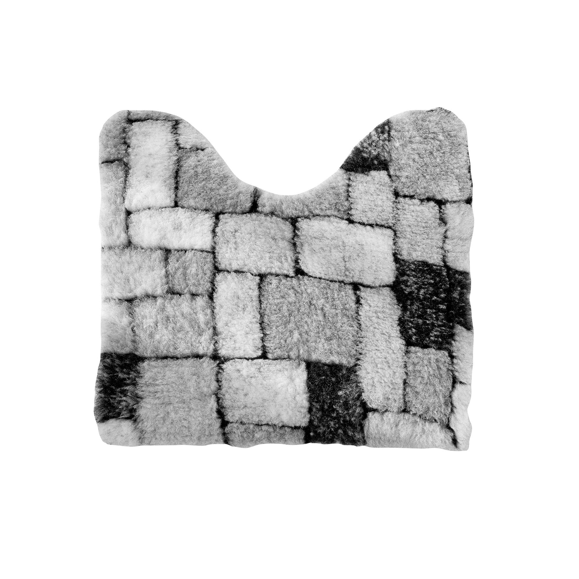 Tapis de bain mosaïque toucher peluche