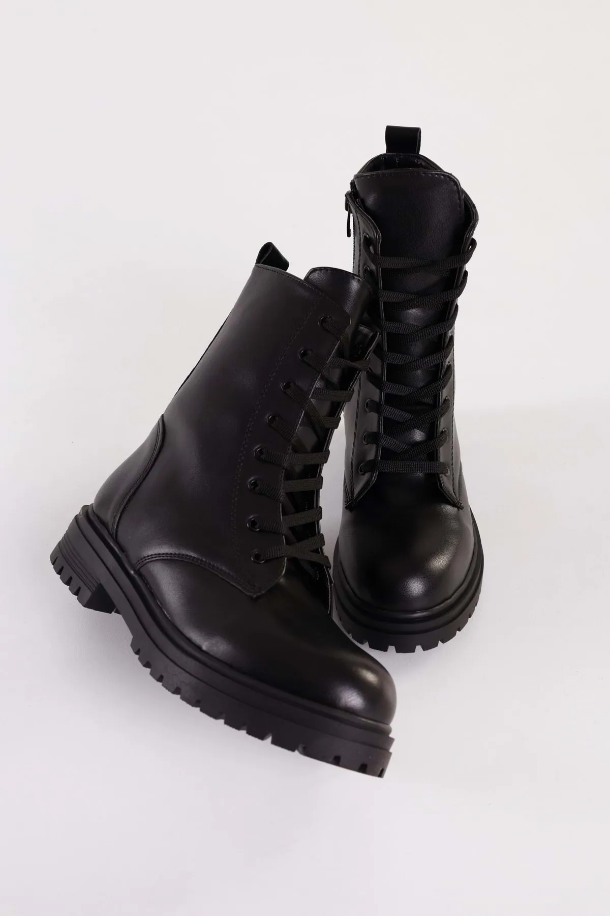 Shoeberry  Aleah Black Skin Damenstiefel Black Skin
