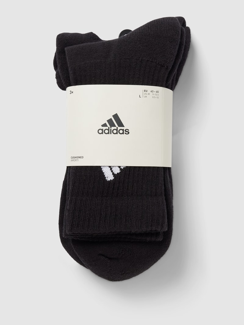 Socken mit Label-Stitching im 3er-Pack in schwarz