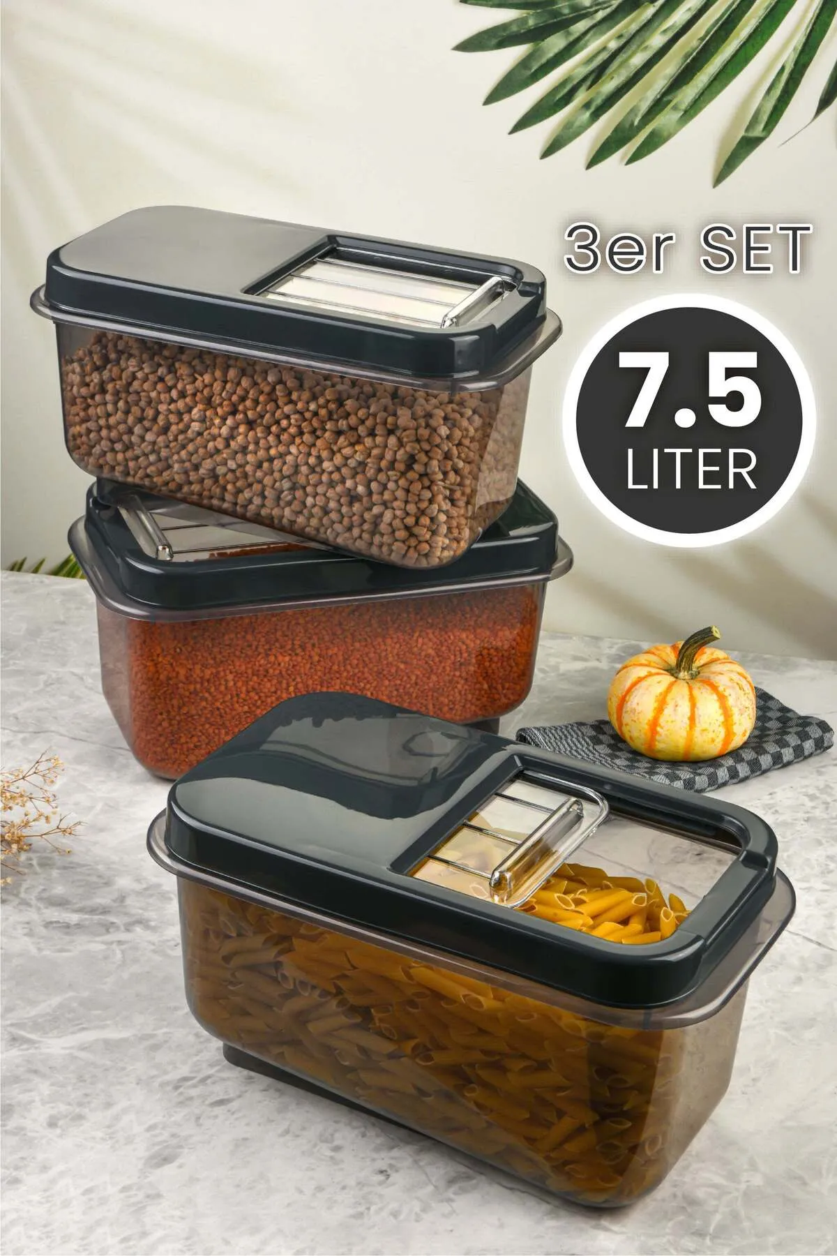 Viwares  Multibox 3er Set 7,5 Liter Schwarz