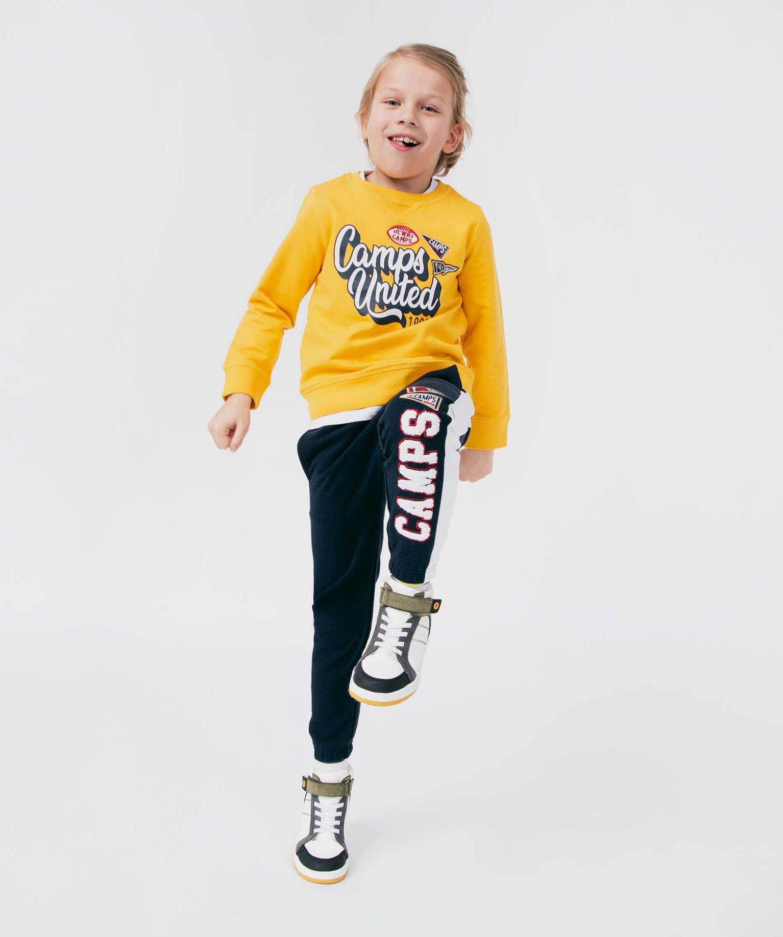 Pantalon de jogging Garçon bicolore avec motif brodé - Cam... marine | GEMO