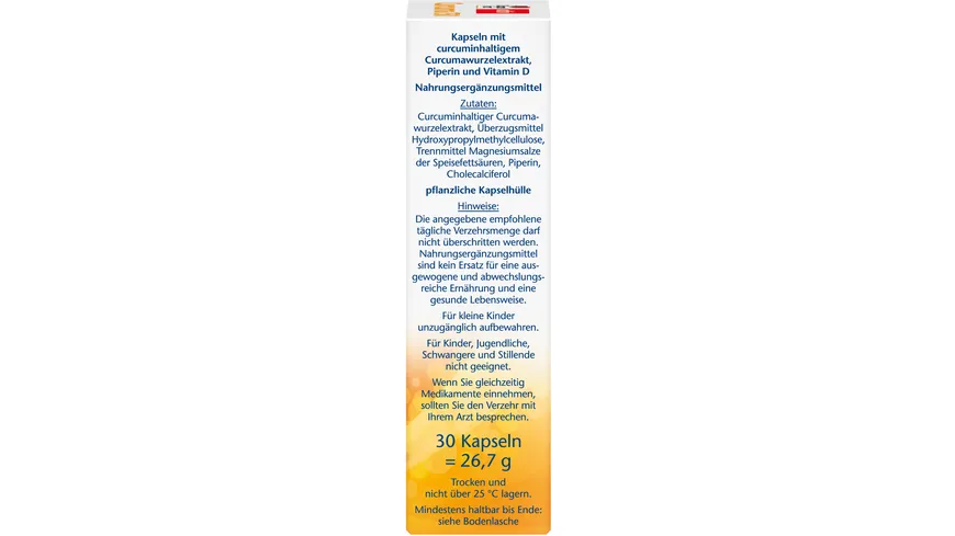 Doppelherz Curcuma 750 mit Curcumin + Vitamin D3 1000 I.E.