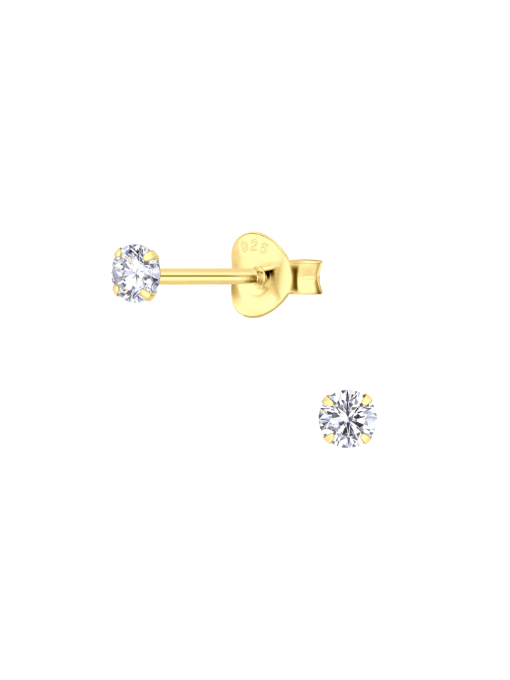 Alexander York Ohrstecker ROUND ZIRCONIA 3 mm in Gold aus 925 Sterling Silber, 2-tlg. günstig kaufen onesize