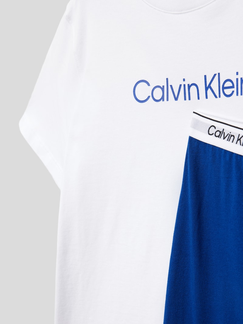 Pyjama mit Label-Details in blau