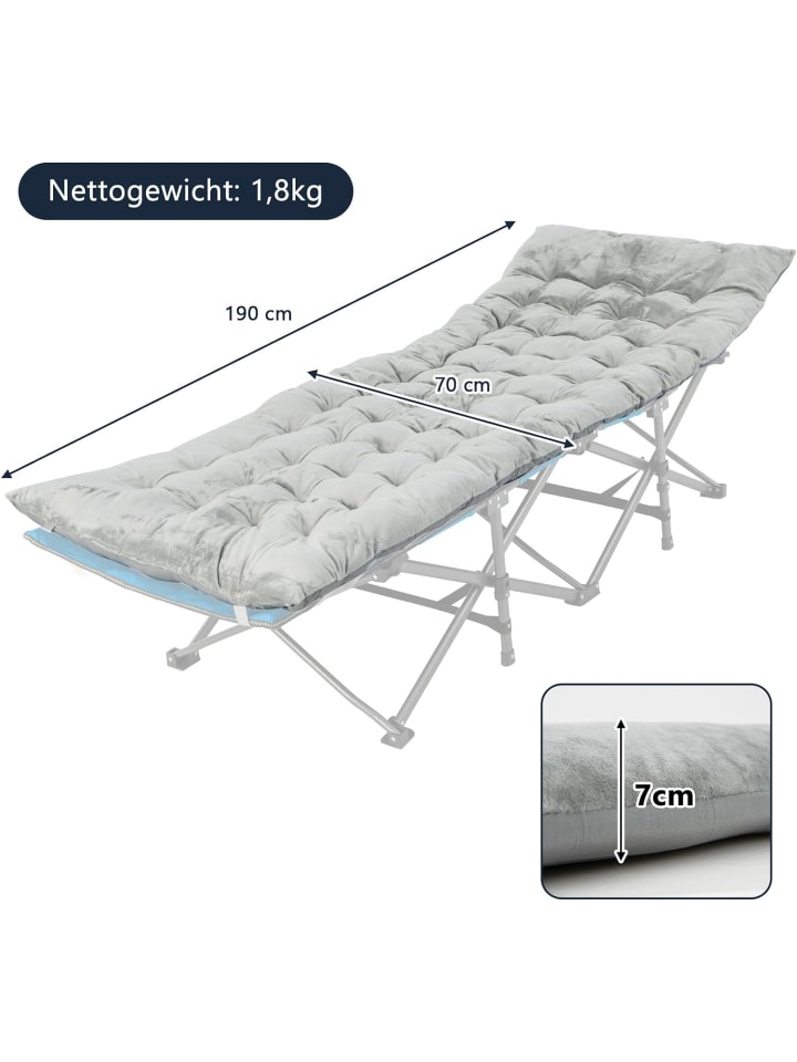 COSTWAY Baumwolle Feldbett Auflage in Grau günstig kaufen onesize