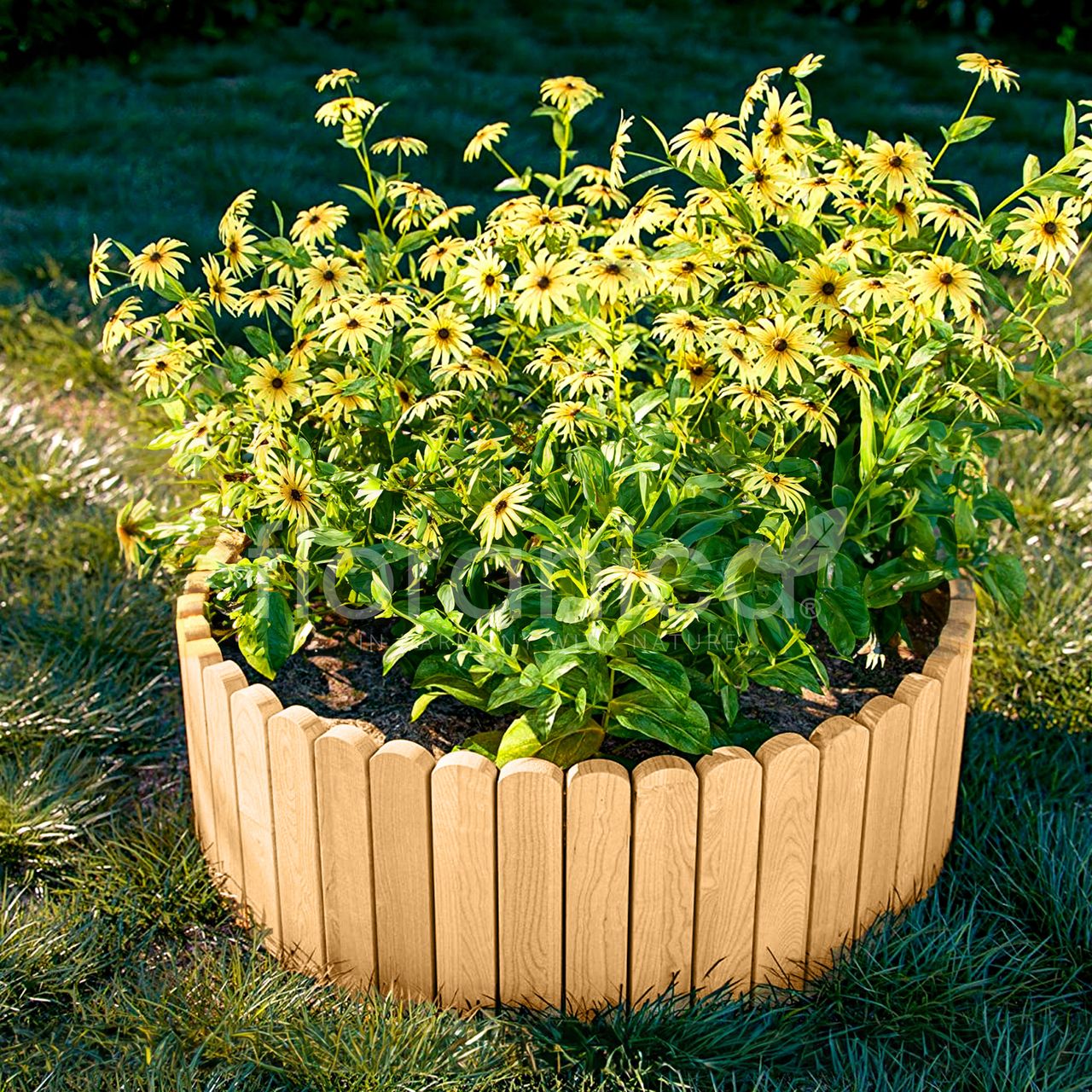 Pemicont Rollborder Flexibler Holzzaun Rolborder Beeteinfassung Rasenkante Gartenzaun