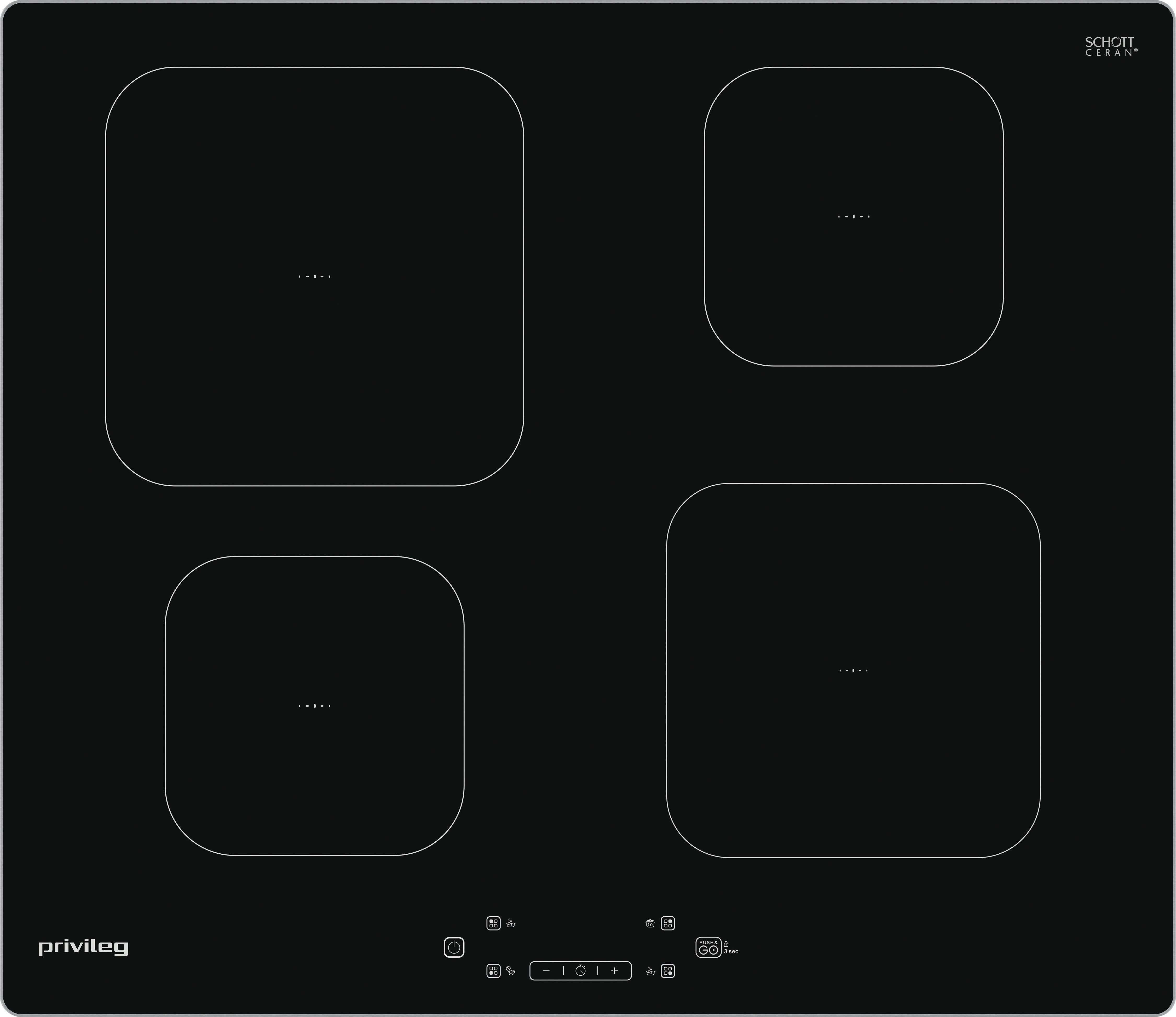 Privileg Backofen-Set BAKO Turn&Cook 470 BLACK, mit Teilauszug, Pyrolyse-Selbstreinigung