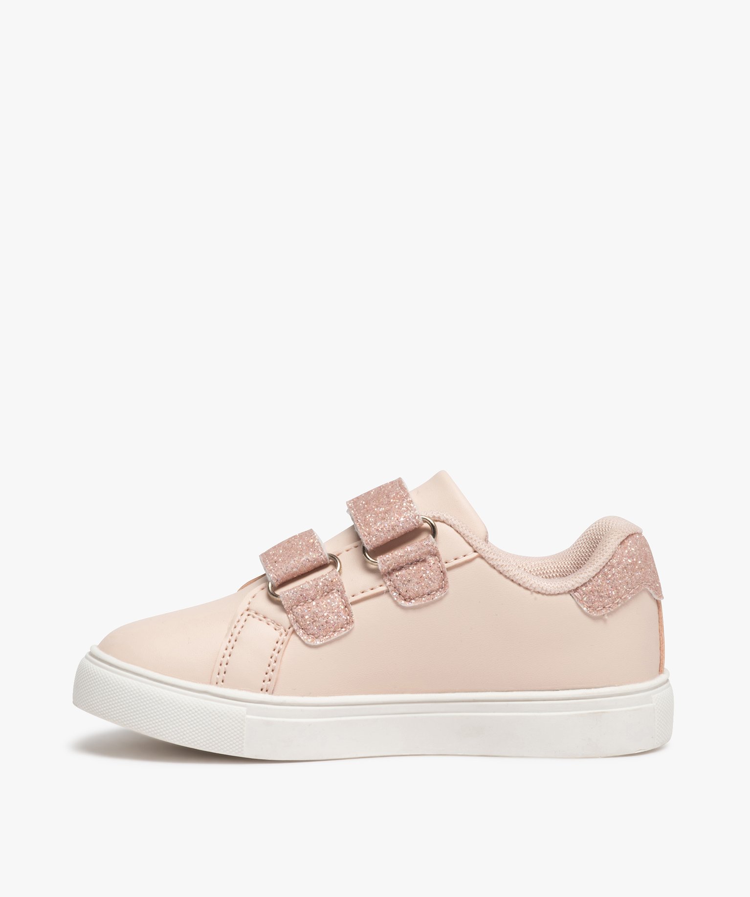 Baskets fille à scratch avec étoiles et paillettes rose | GEMO