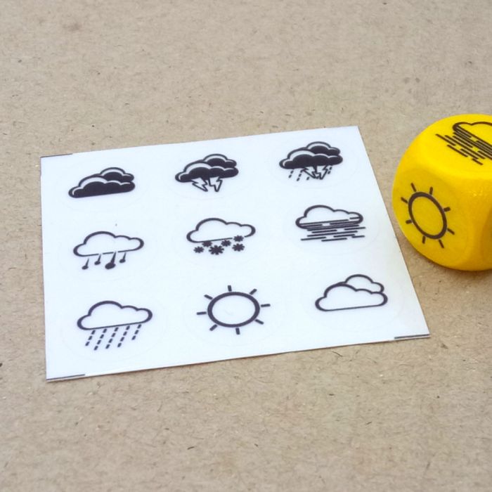 Wetterwürfel Stickerbogen