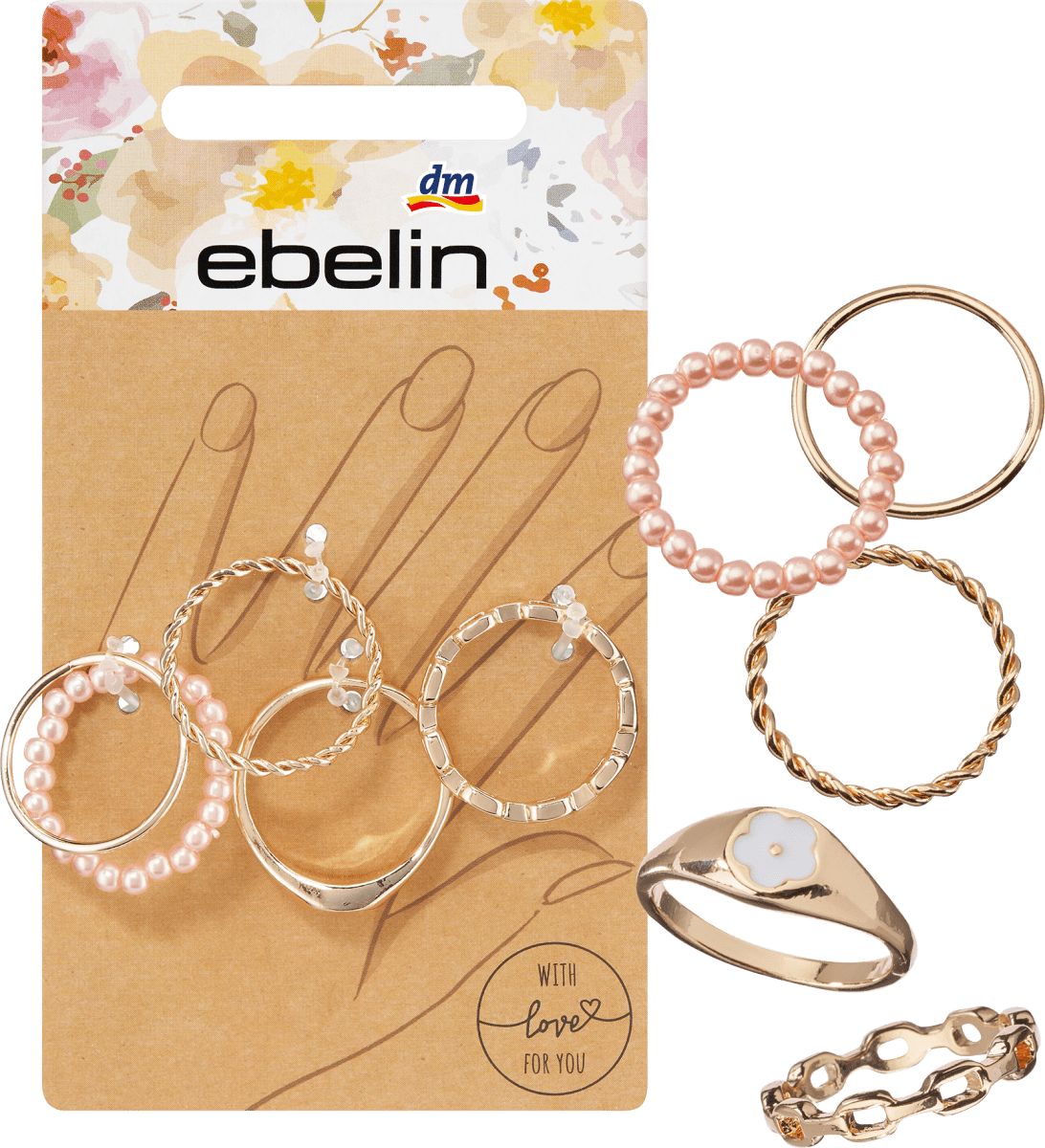 Ringe Gold-Optik, 5 St
