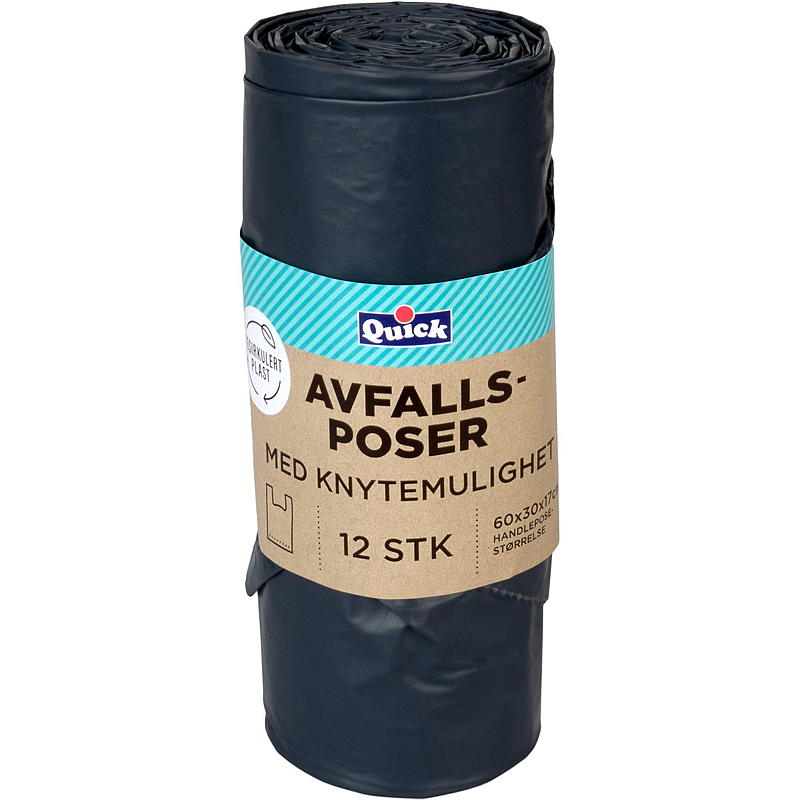 Quick Avfallspose 12 stk 25 l resirkulert