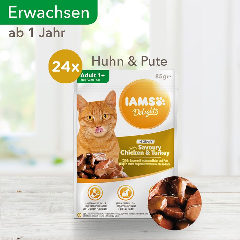 IAMS Delights Adult Land Mix in Sauce zu TOP-Preisen | bitiba %