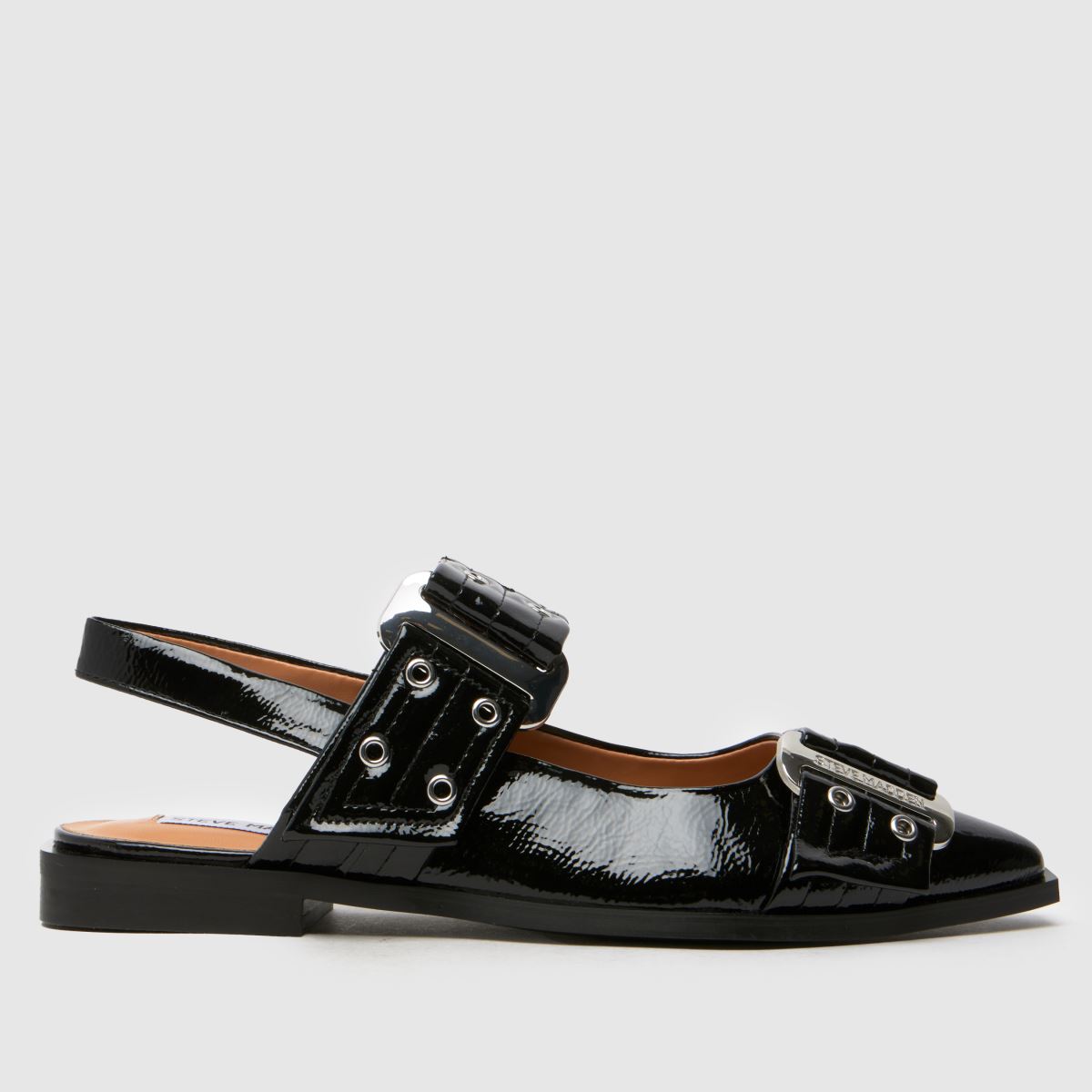 Steve Madden – Grand Ave – Svarta platta skor med spänne