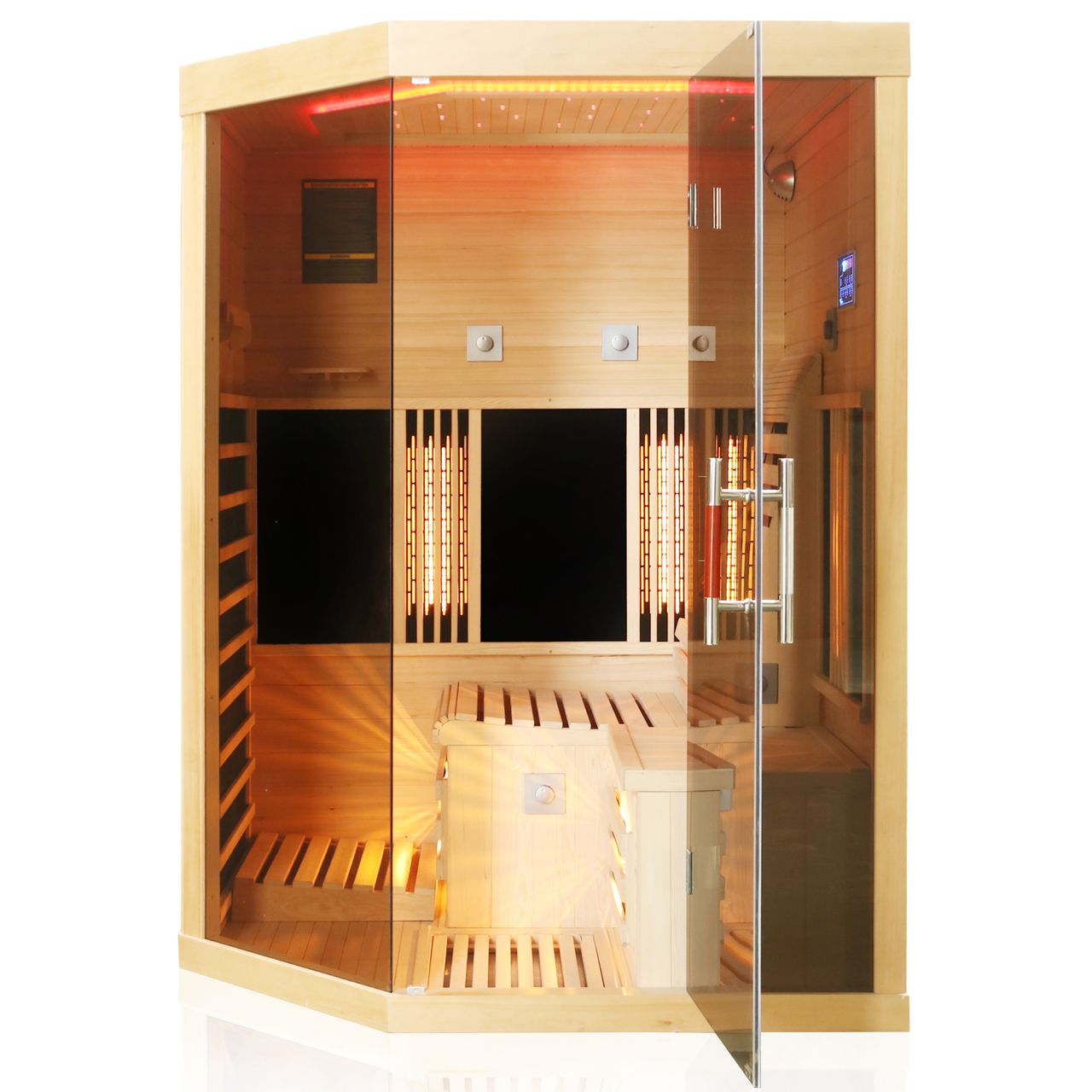 TroniTechnik Dewello® Infrarotsauna Infrarotkabine OTTAWA 140x120cm 1-2 Person inkl. 6 Vollspektrumstrahler
