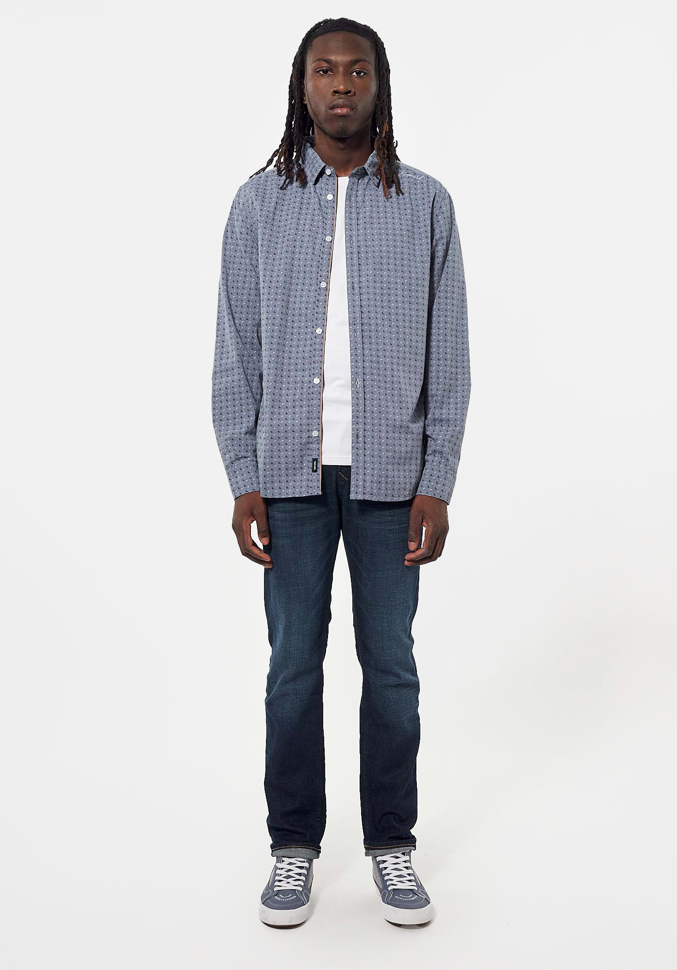 TITO   Chemise bleue all over Homme en 100% coton bio