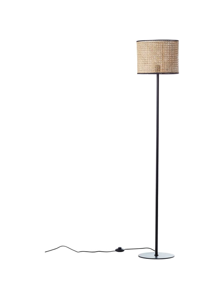 Brilliant Standleuchte, 1-flammig Wiley ⌀ 30 cm in holz hell/schwarz günstig kaufen onesize