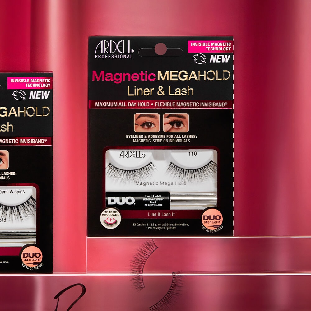 Ardell Faux-Cils Magnétique MegaHold n°110 avec colle/feutre eyeliner Duo 2,5g Faux-Cils Magnétiques en frange réutilisables, avec colle/feutre eyeliner inclus