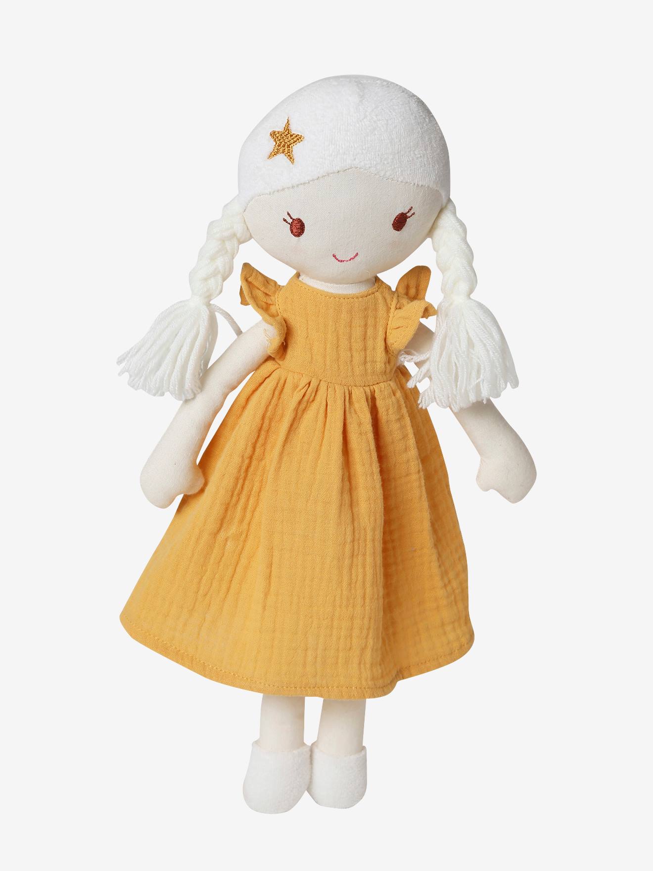 Poupée en tissu + 2 robes blanc