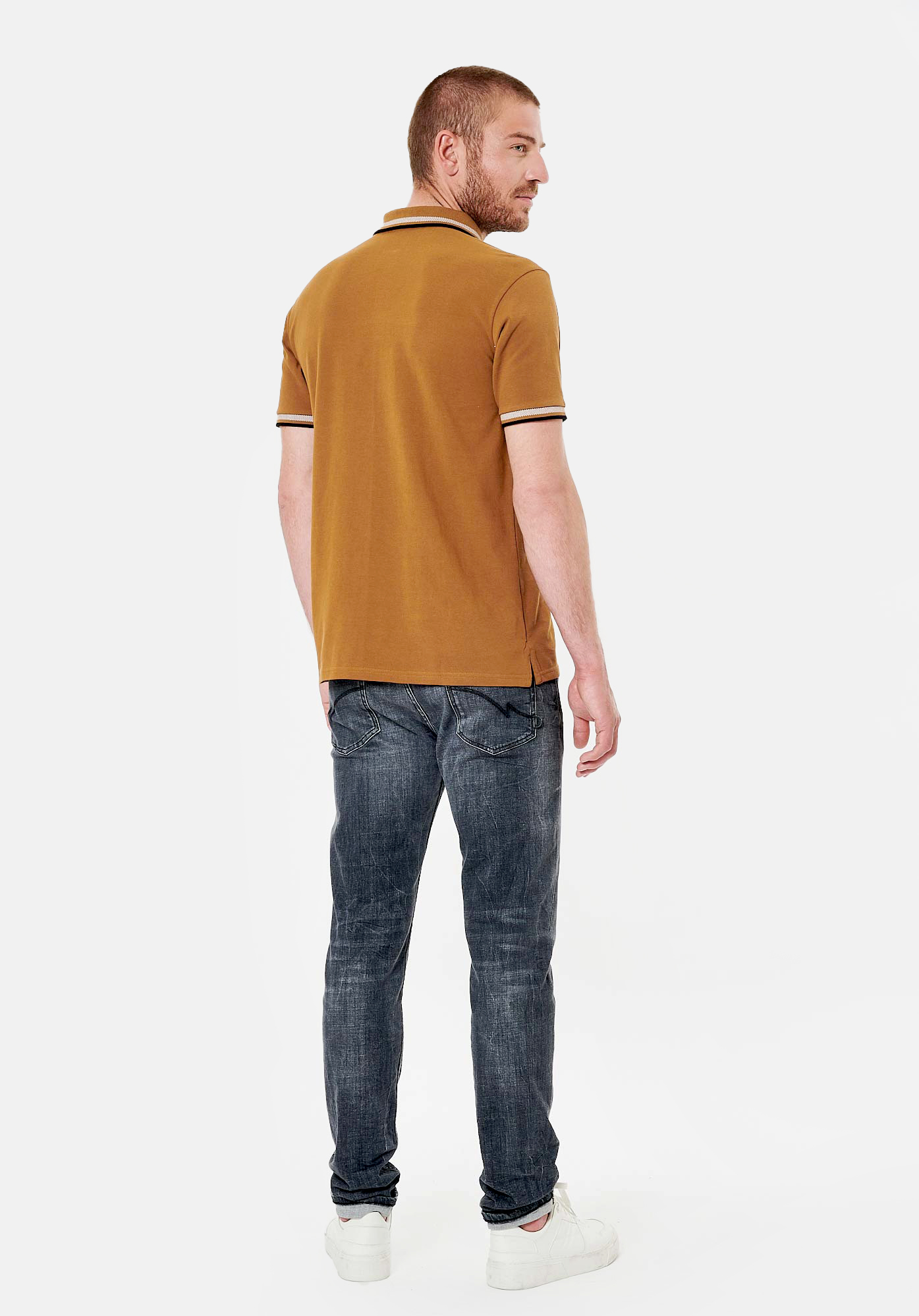 RAYOC  Polo marron homme 100% coton bio