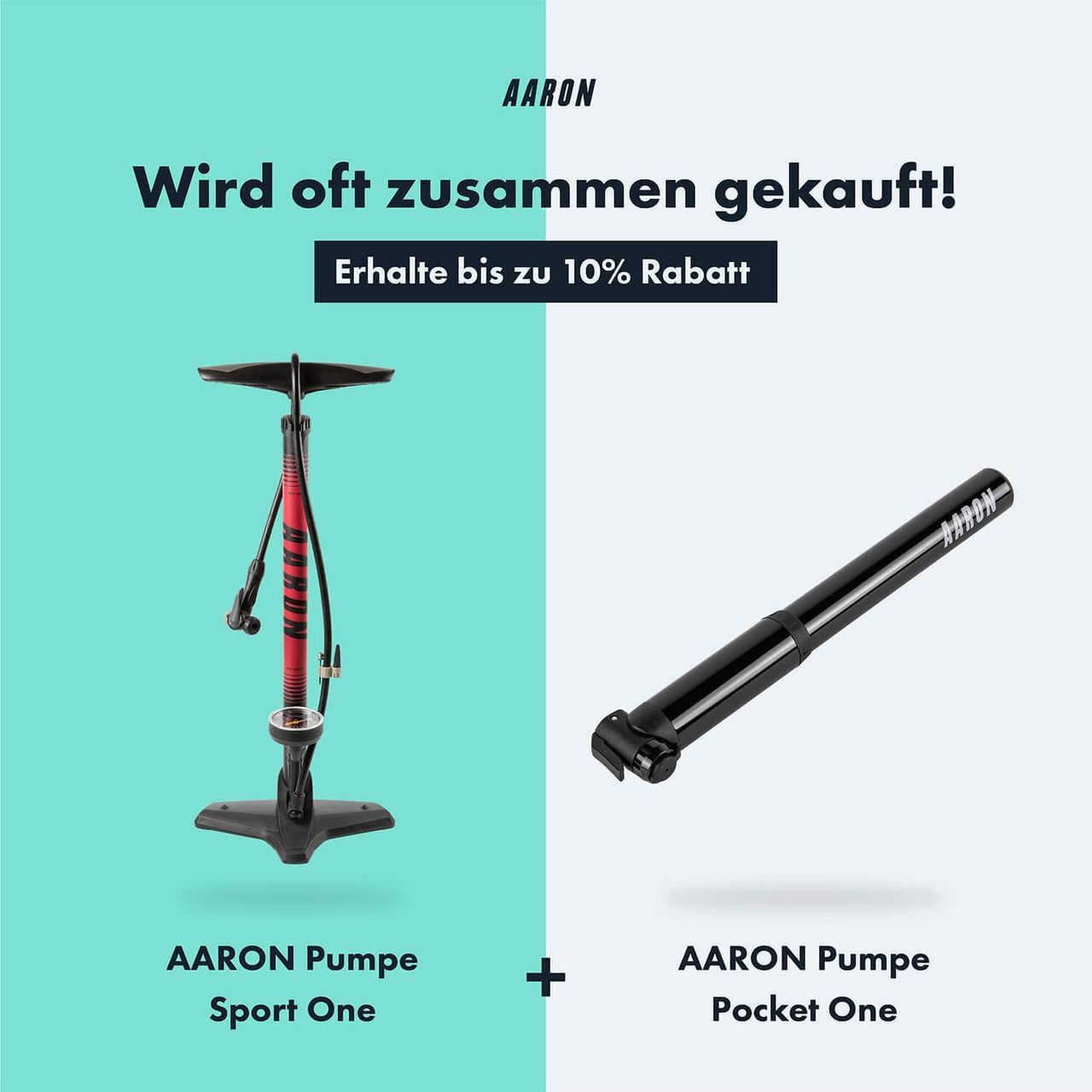 AARON Luftpumpe Sport One in Rot Fahrrad-Stand-Pumpe für alle Ventile mit Manometer