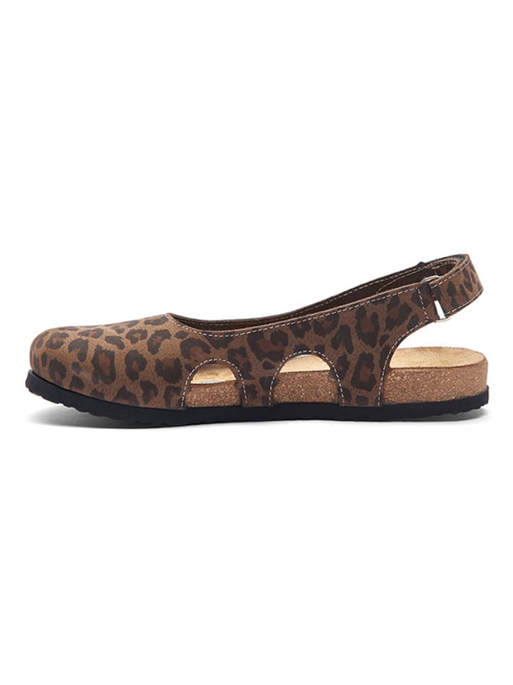 Comfortfusse Leder-Ballerinas in Hellbraun günstig kaufen