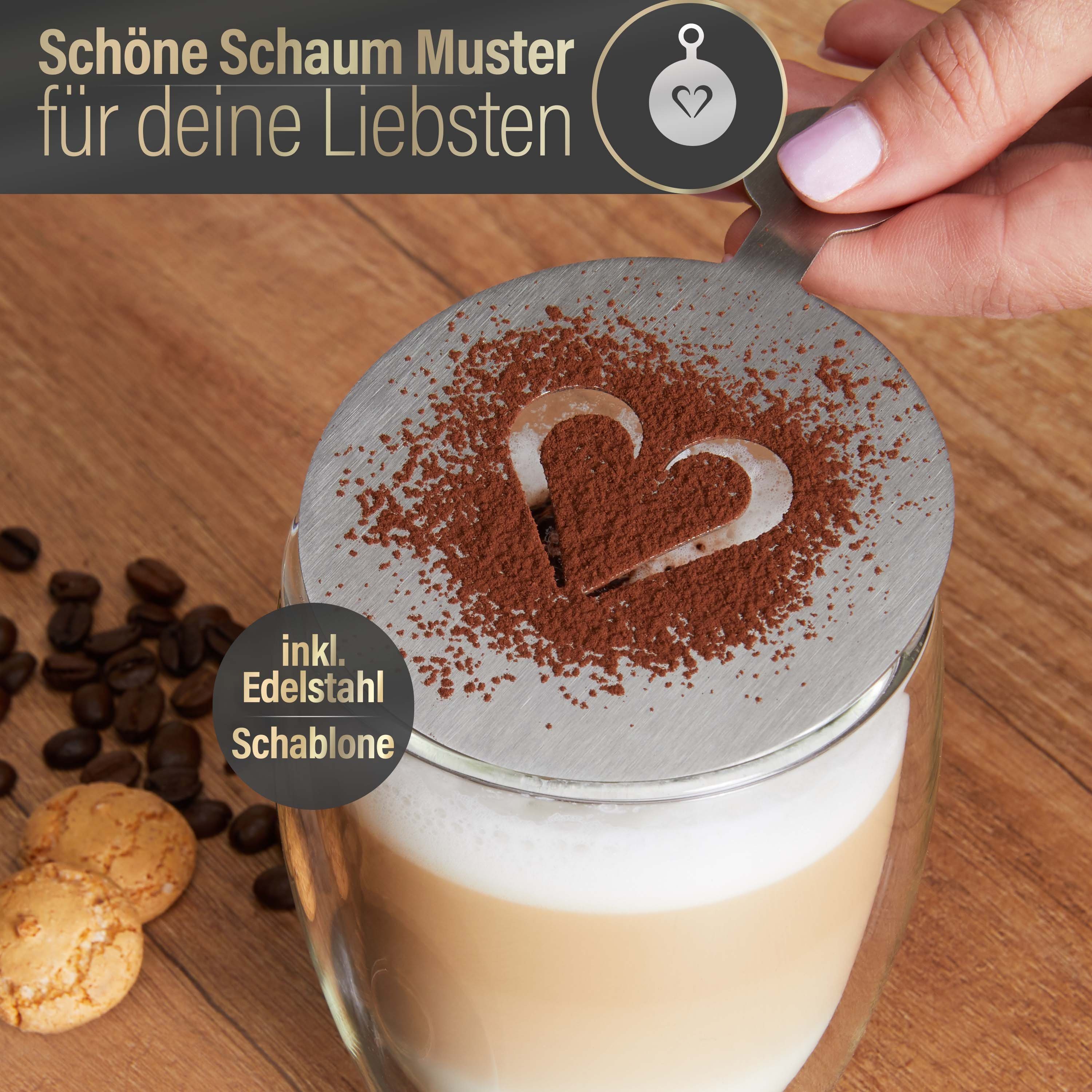 JODORA Latte-Macchiato-Glas Latte Macchiato Gläser doppelwandig {4 x 350ml}
