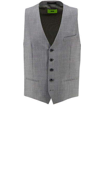 CINQUE, Anzug mit Weste, Super Slim, Schurwoll-Stretch, grau meliert