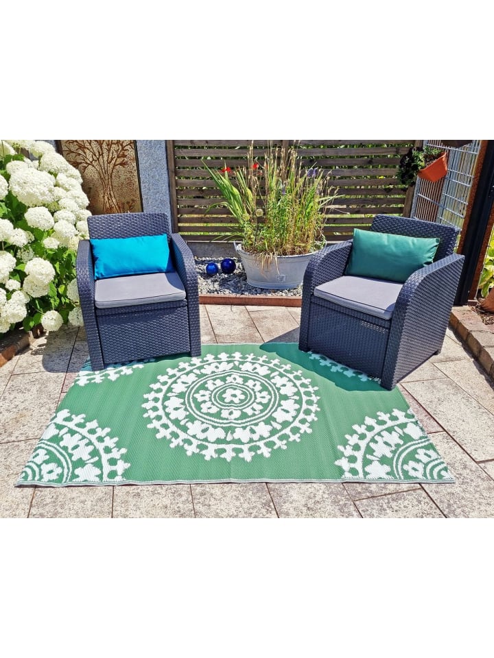 JACK Outdoor Teppich 120x180cm In- & Outdoor in Mandala Grün günstig kaufen 120x180cm
