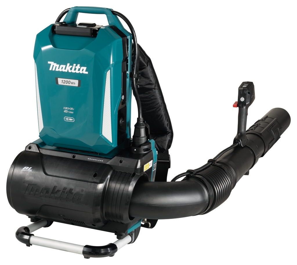 Makita UB002CZ01NX akkus háti lombfúvó 36V csatlakozóval + PDC1200 háti akkumulátorcsomag