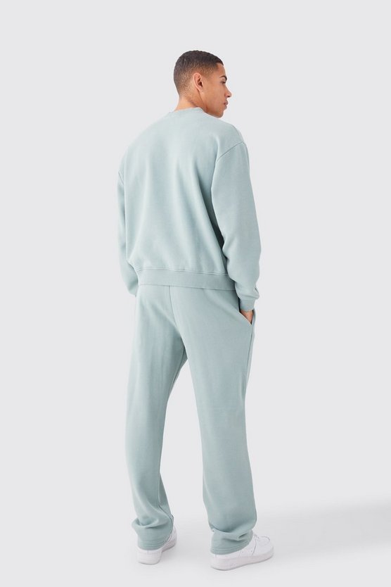 Kastiger Oversize Sweatshirt-Trainingsanzug mit Acid-Waschung