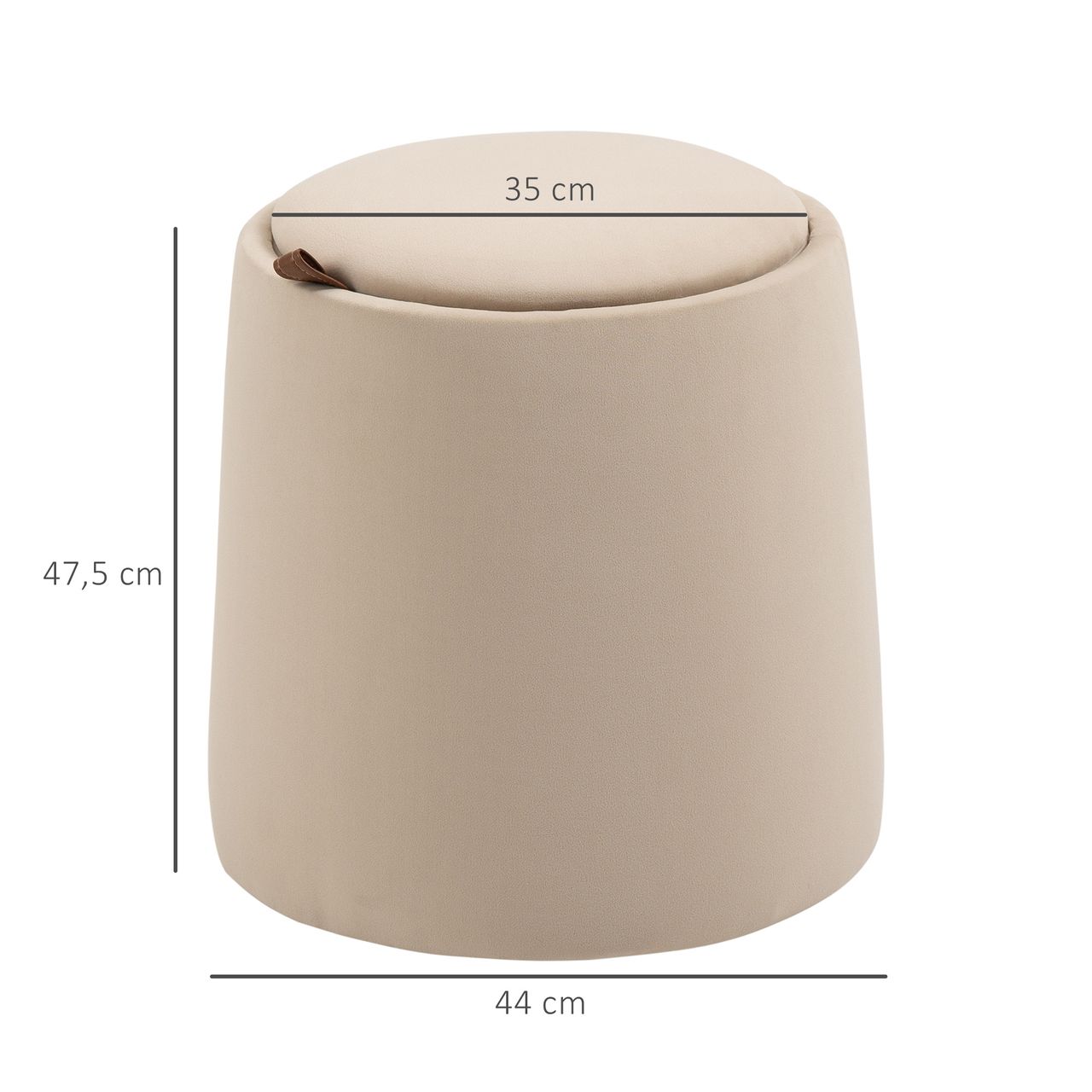 HOMCOM 2-in-1 Ottomane Sitzhocker inklusive Stauraum, abnehmbaren Deckel Beige