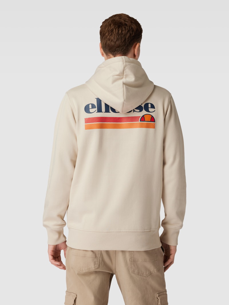 Hoodie mit Label-Print Modell 'Olevano' in beige
