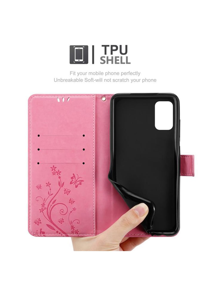 cadorabo Hülle für Samsung Galaxy A41 Blumen Design in FLORAL ROSA günstig kaufen onesize