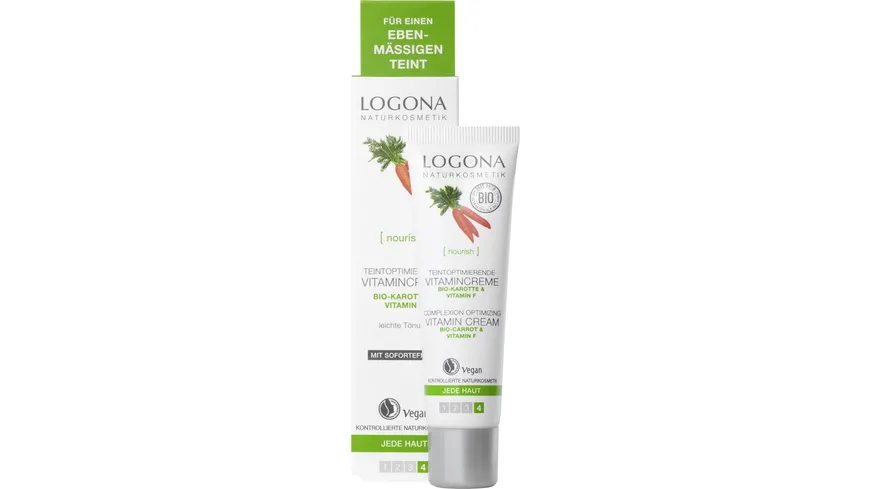 LOGONA NOURISH Strahlender Teint Vitamincreme Bio-Karotte & Vitamin F 30 ml