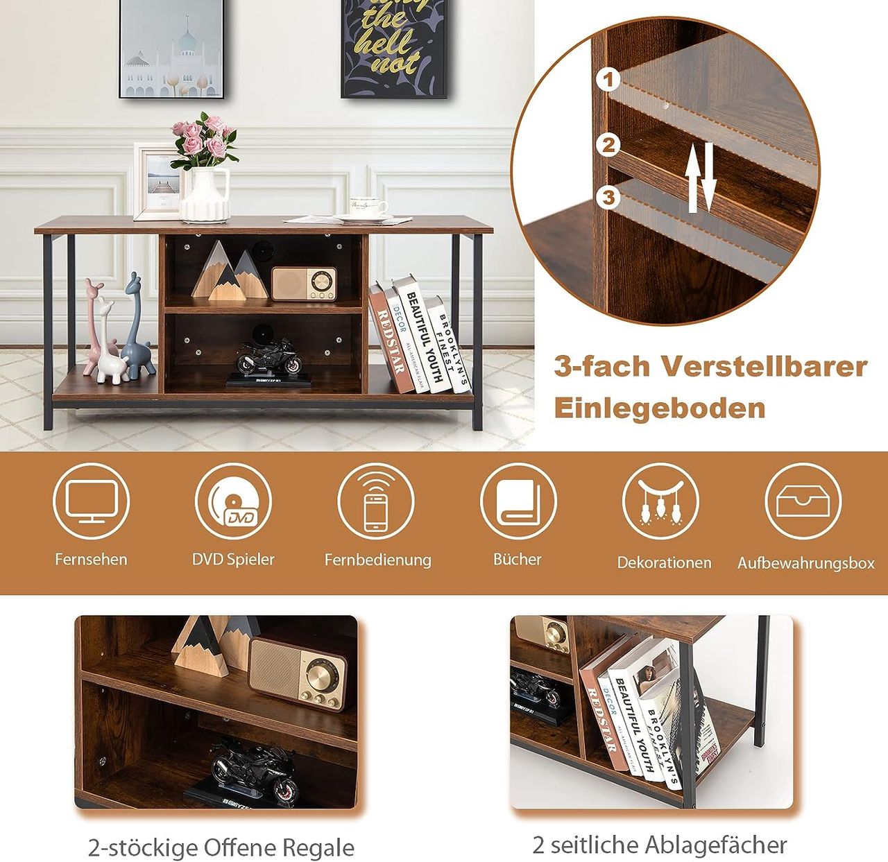 Costway COSTWAY TV-Schrank für Fernseher bis 50 Zoll