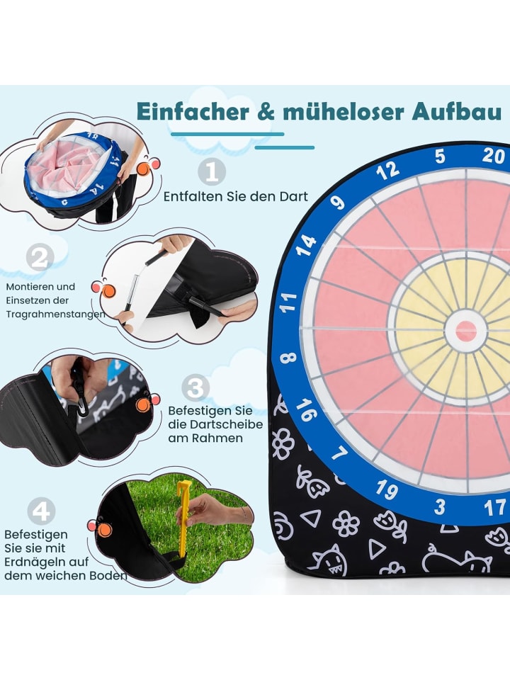 COSTWAY Dart Wurfspiel Set Kinder 145cm in Schwarz günstig kaufen onesize
