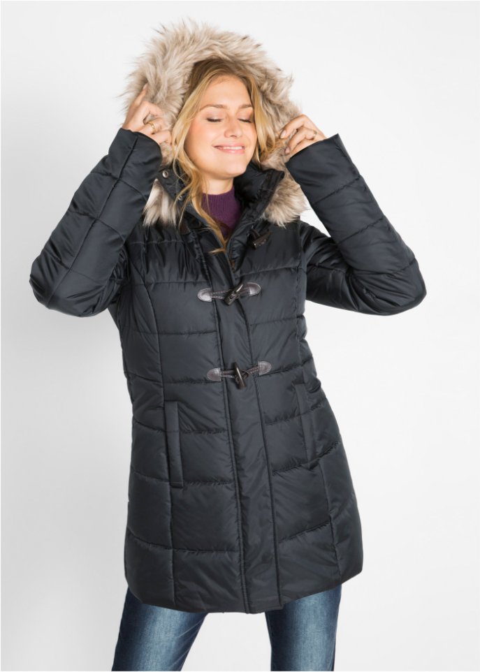 Duffle-Jacke mit Kapuze und Knebelknöpfen