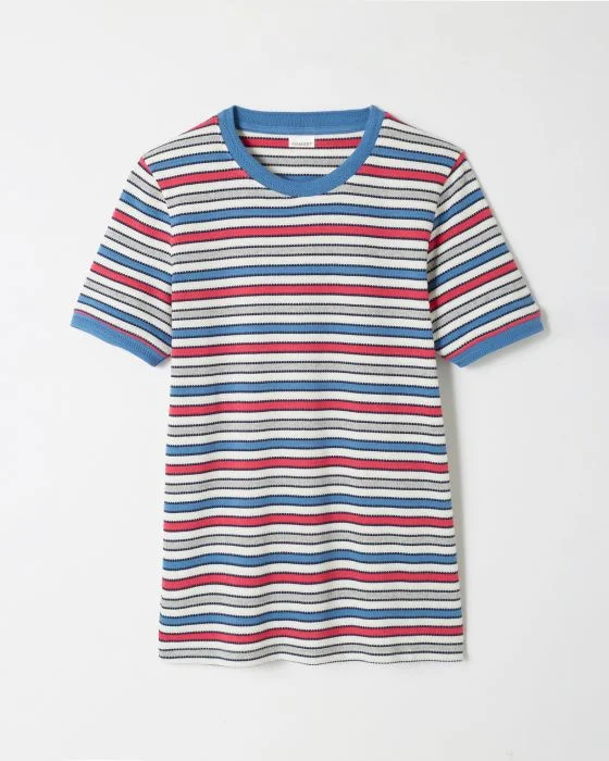 Tee-shirt maille jacquard rayé