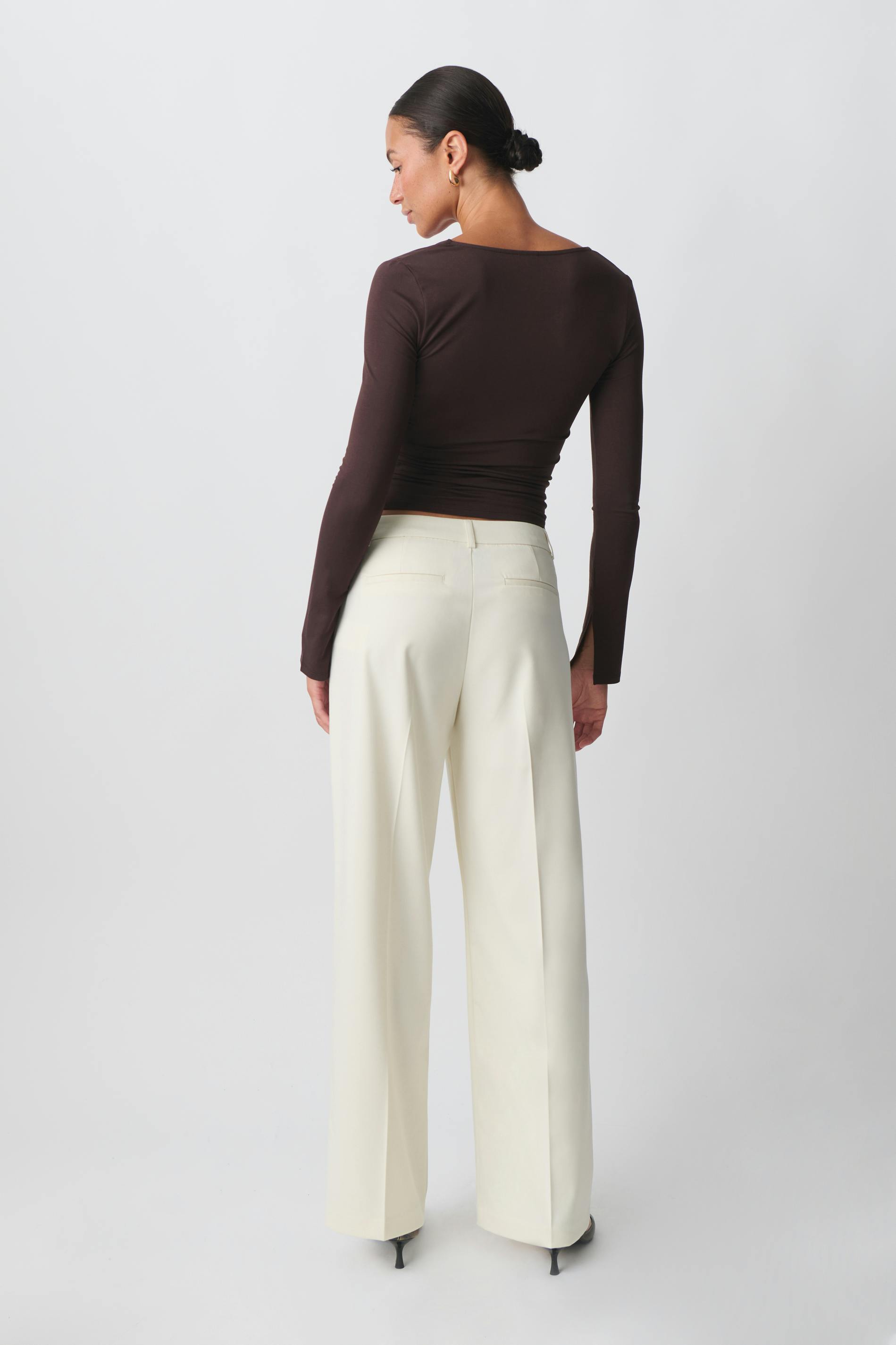 Wide leg suit trousers