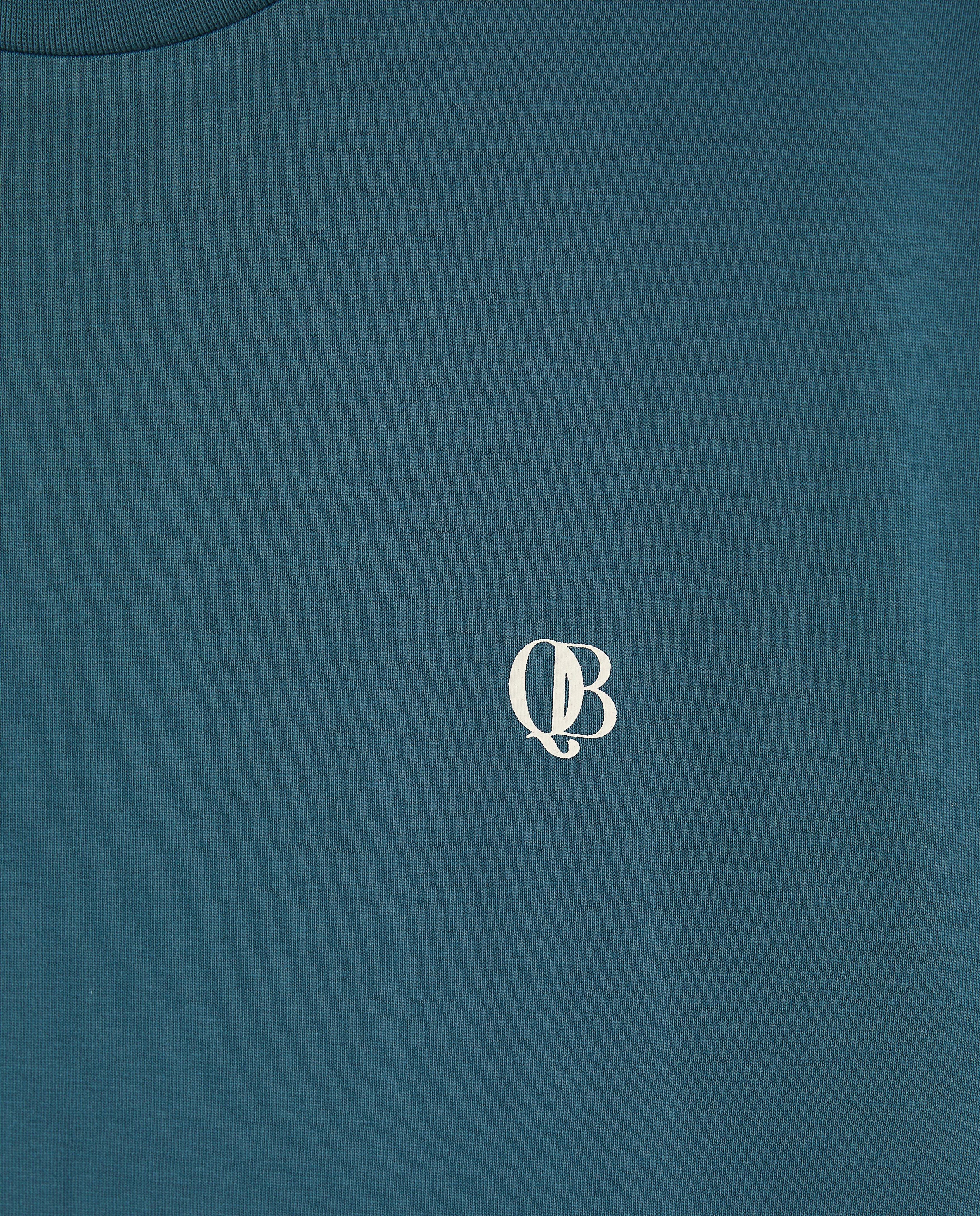 Tricou cu inscripție Quarterback, croială slim, albastru