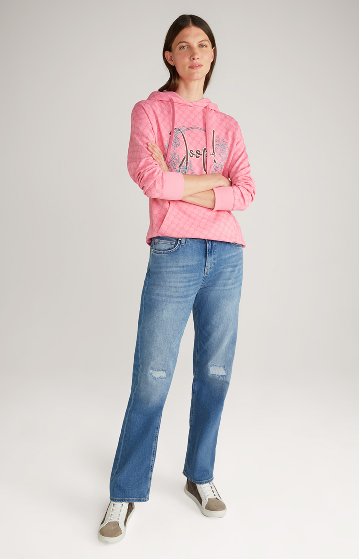 Hoodie in Pink gemustert